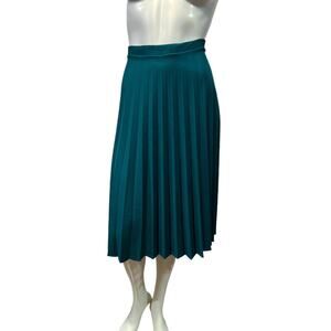 Vintage NWT Random Sportswear Green Pleated Midi Skirt Size 18 Deadstock 1980s